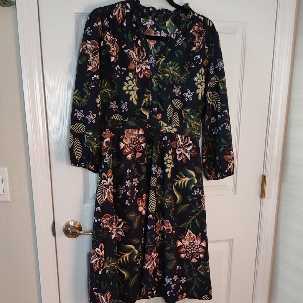 Ann Taylor Factory Navy Floral Dress
